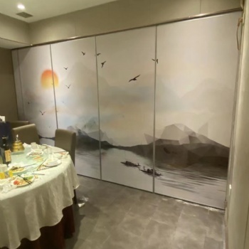 酒店宴會廳變包間移動隔斷空間節省活動隔斷墻