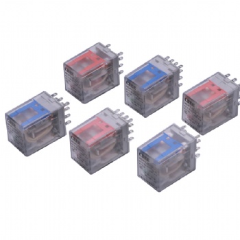 藝杰電器生產小型中間繼電器220v交流24v12v直流HH52P 53P 54P帶燈帶底座