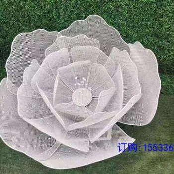 戶外鐵藝鏤空荷花不銹鋼蓮花雕塑草坪水景落地庭院花朵擺件裝飾