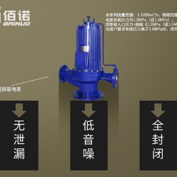 上海佰諾 G型管道屏蔽電泵