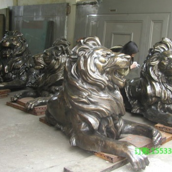 大型鑄銅故宮獅子動物雕塑公司企業別墅門口一對落地擺件廠家定制