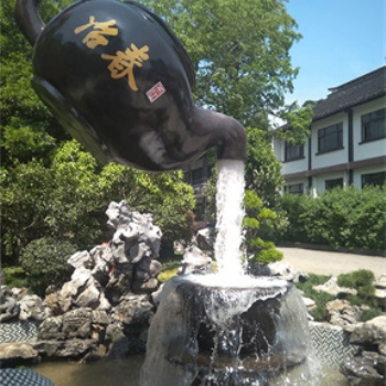 大型玻璃鋼懸空流水天壺茶壺噴泉雕塑室內戶外茶園景觀裝飾擺件