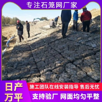 堤壩防護固濱籠 港口工程涂塑格賓網 防汛石籠網兜