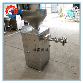 雙料斗不銹鋼機器臥式液壓灌腸機
