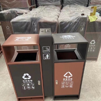 戶外鍍鋅板垃圾桶果皮箱果殼箱不銹鋼垃圾箱