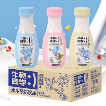 水牛酸奶飲品生牛乳發酵高鈣牛奶原味、草莓味、AD鈣 270ml*24瓶 代理批發 OME