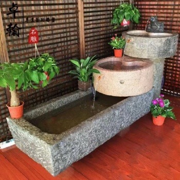 老舊石槽石磨盤豬槽魚缸金蟾流水景馬槽室內牛槽養魚庭院花盆擺件