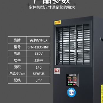 英鵬防爆立式暖風機商用工業取暖熱風大功率電暖器BFM-12EX-HNF