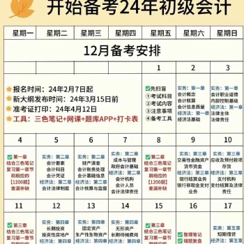 假如從12.1開始備考初級會計，背這些一次過