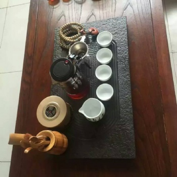 蒙古黑烏金石火燒面茶盤 質地堅硬 經久耐用耐腐蝕