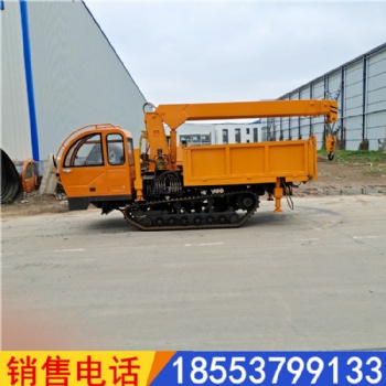 10噸橡膠履帶隨車吊 戈壁灘沙漠地區(qū)吊裝光伏板自卸車 全出臂12米