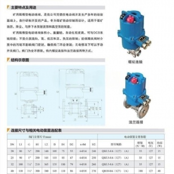 MGQI-40 DN32不銹鋼礦用防爆球閥 一體式智能型