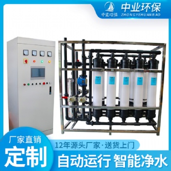 超濾直飲水設備廠家直供10噸食品用水廠山泉水中空纖維膜uf凈水機